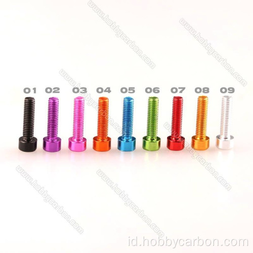 M3 anodized setiap socket hex hex aluminium sekrup